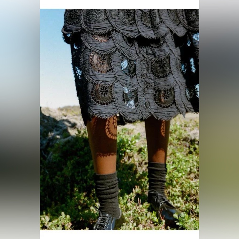 NWT $425 Sea Drea Embroidery Tiered Skirt - Picture 2 of 8